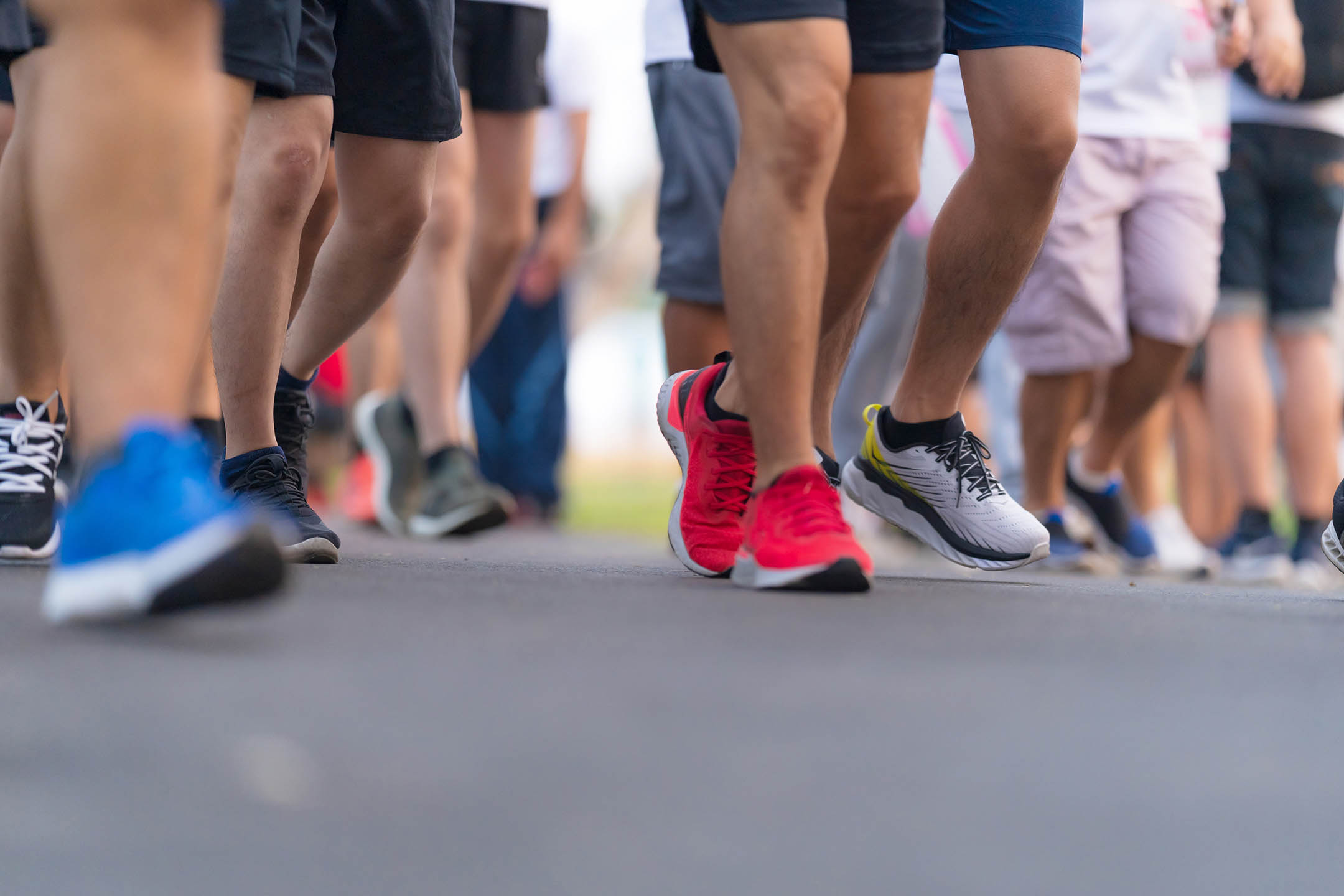 People walking with sports attire
